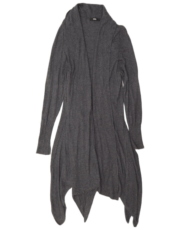 Marks & Spencer Damen Asymmetrischer Cardigan-Pullover UK 14 Mittelgrau