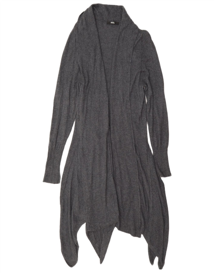 Marks & Spencer Damen Asymmetrischer Cardigan-Pullover UK 14 Mittelgrau