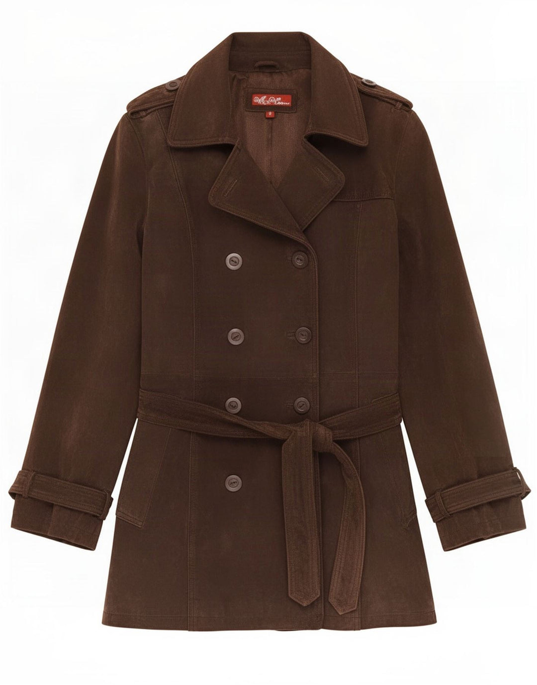 Wit & Wisdom Damen Leder-Trenchcoat UK 16 Large Braun
