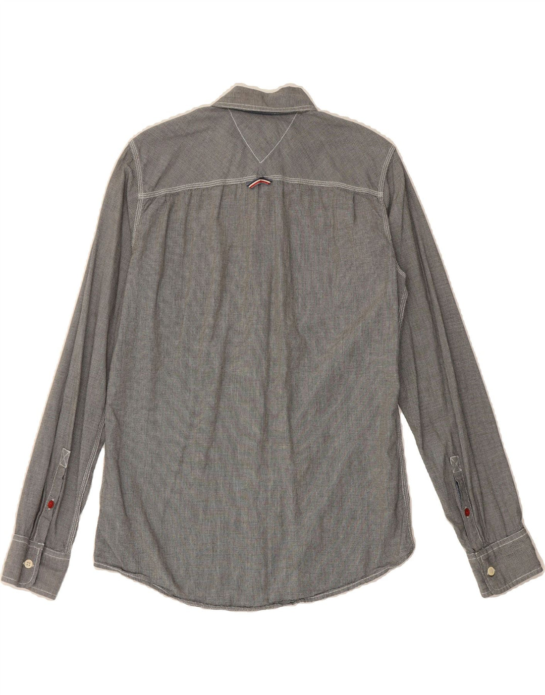 TOMMY HILFIGER Mens Shirt Medium Grey Houndstooth Cotton Vintage Tommy Hilfiger and Second-Hand Tommy Hilfiger from Messina Hembry 