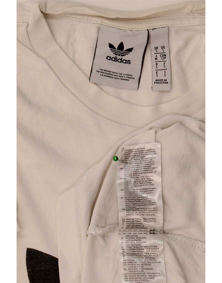 Adidas Herren Grafik T-Shirt Top Small Weiß Baumwolle