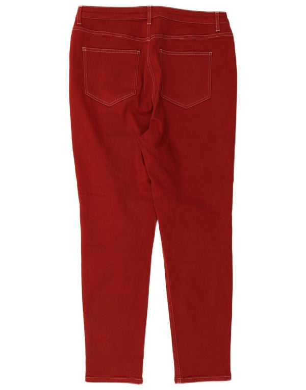 MINT VELVET Damen Skinny Freizeithose UK 16 Large W34 L27 Rote Baumwolle