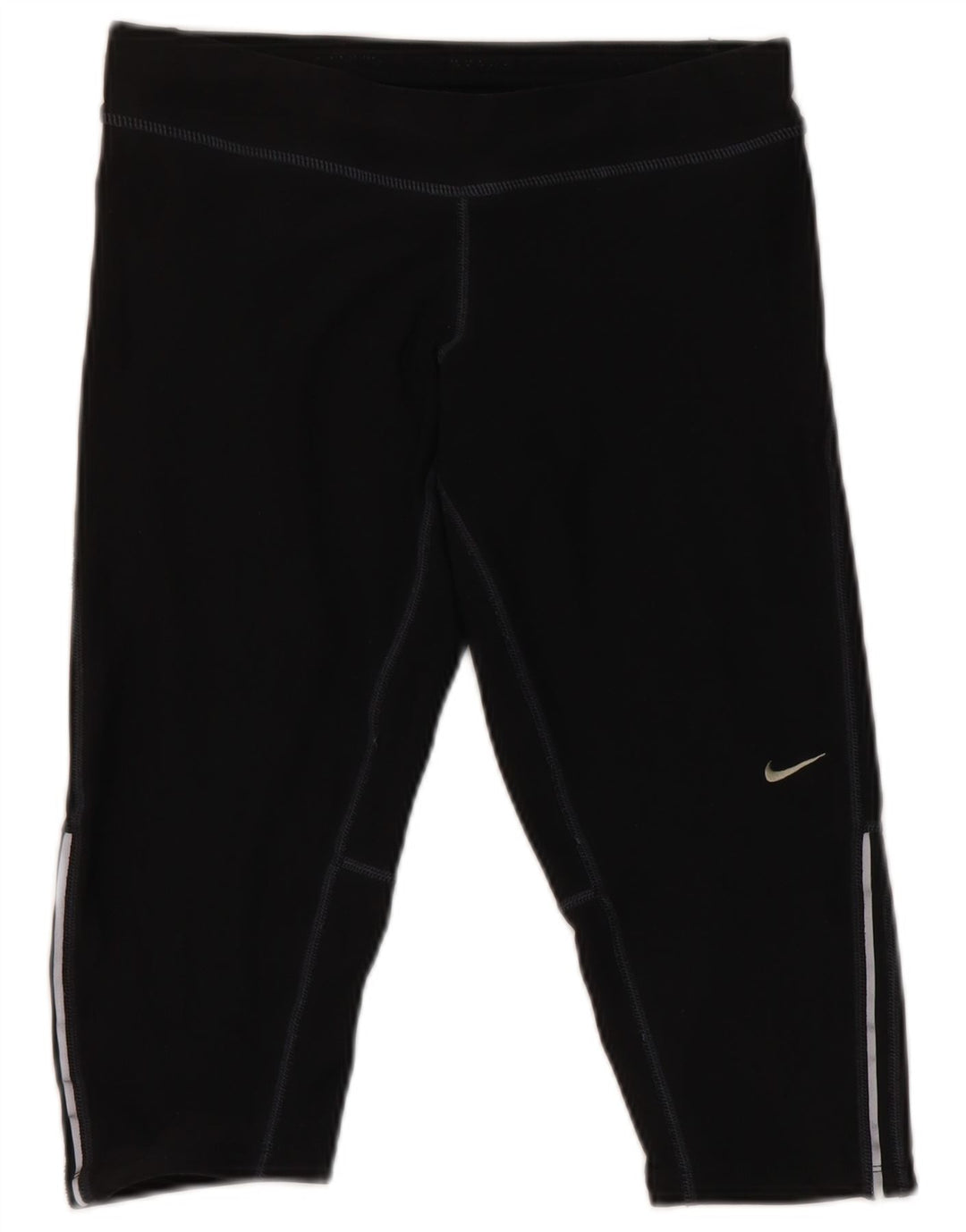 Nike Damen Dri Fit Capri Leggings UK 10 Small Schwarz Polyester