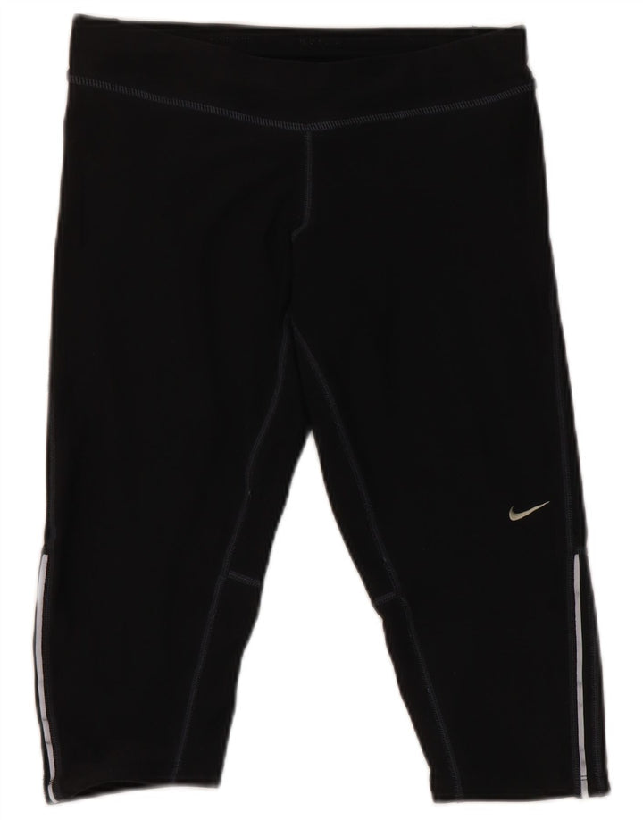 Nike Damen Dri Fit Capri Leggings UK 10 Small Schwarz Polyester