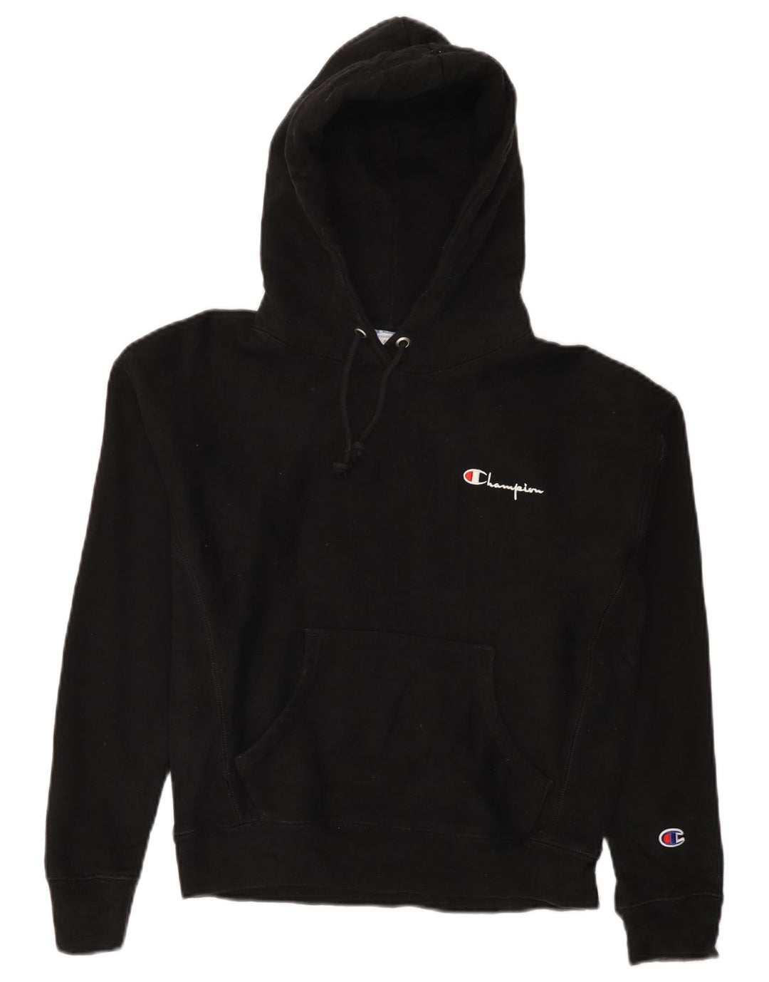 CHAMPION Damen Reverse Weave Übergroßer Kapuzenpullover UK 10 Small Schwarz