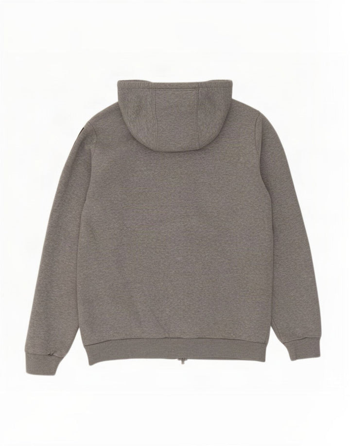 Adidas Herren-Kapuzenpullover mit Reißverschluss, mittelgraue Baumwolle