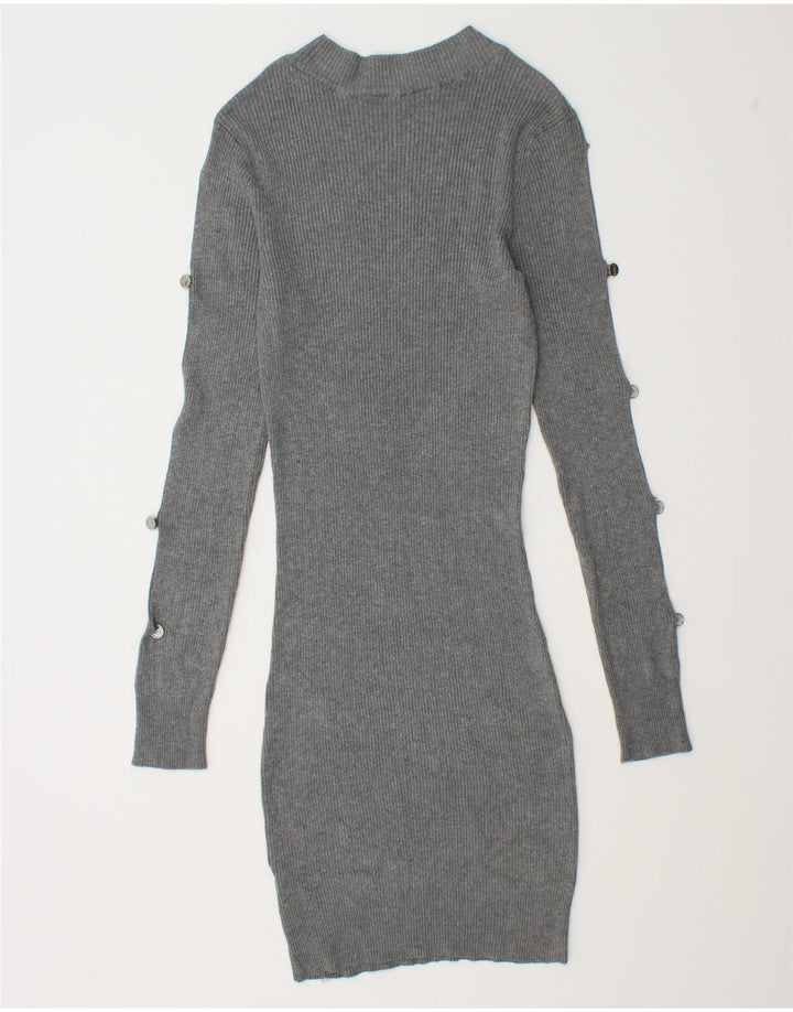 Lipsy Damen Pulloverkleid UK 14 Mittelgraue Viskose