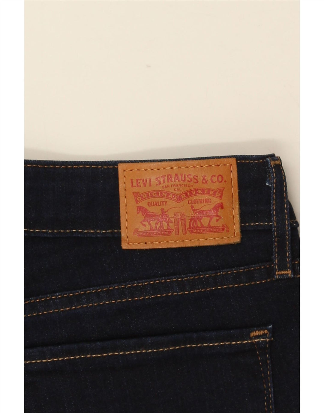 Levi's Damen 714 Straight Jeans W29 L31 Marineblaue Baumwolle