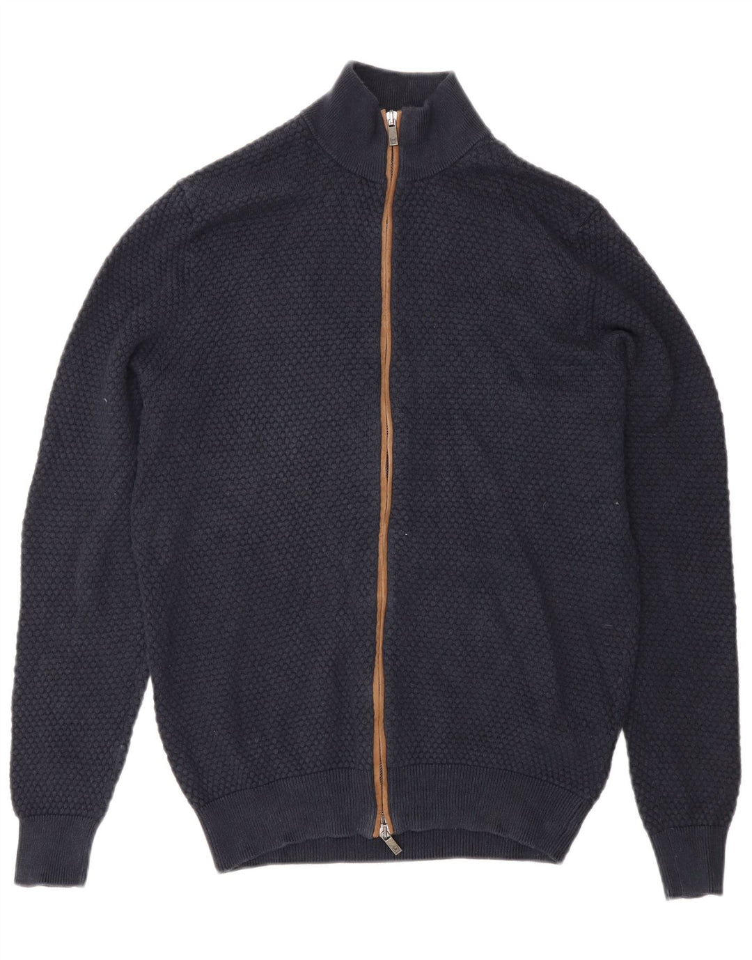 Massimo Dutti Herren-Strickjacke aus mittelblauer Baumwolle
