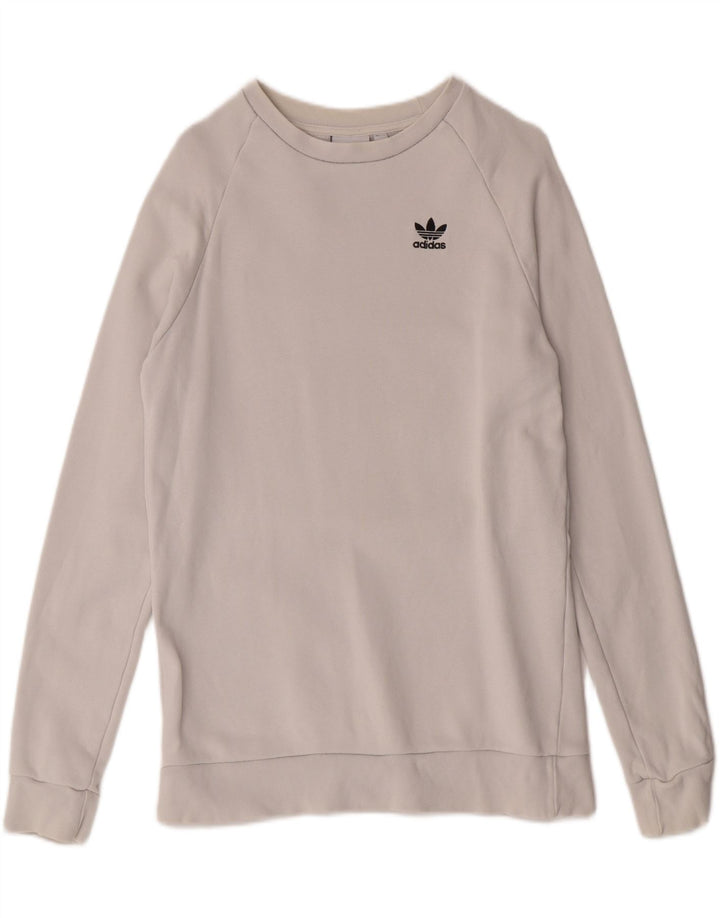 ADIDAS Mens Sweatshirt Jumper XS White Cotton Vintage Adidas and Second-Hand Adidas from Messina Hembry 