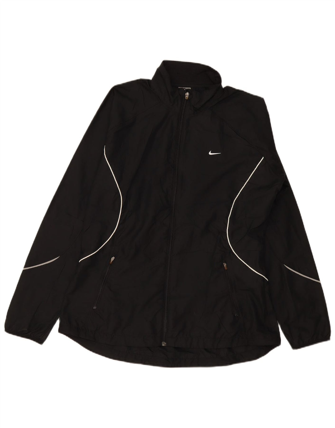 Nike Damen-Trainingsanzug-Top-Jacke UK 16/18 XL Schwarz Polyester