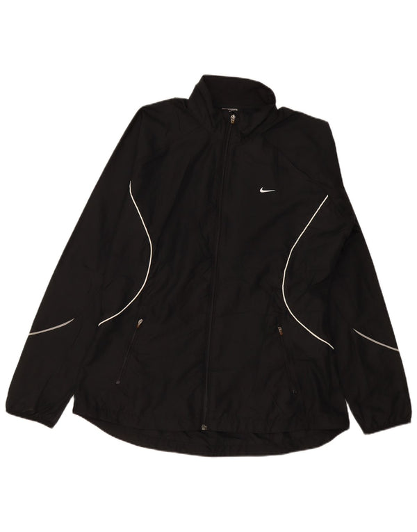 Nike Damen-Trainingsanzug-Top-Jacke UK 16/18 XL Schwarz Polyester