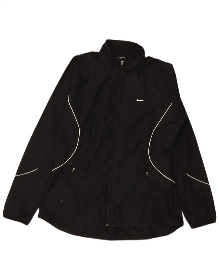 Nike Damen-Trainingsanzug-Top-Jacke UK 16/18 XL Schwarz Polyester