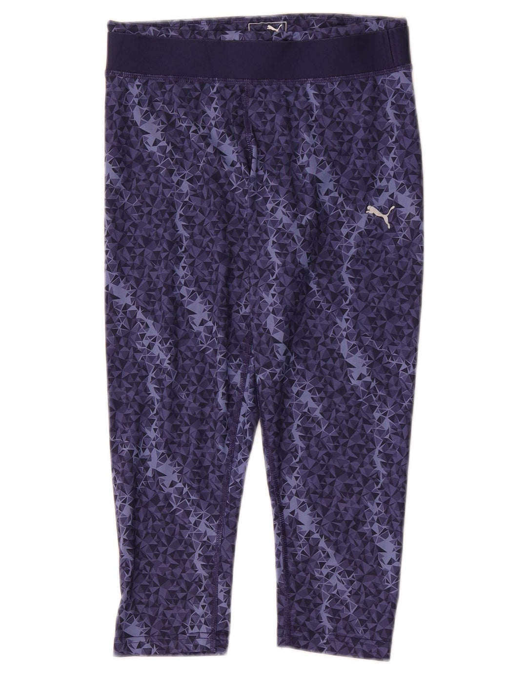 Puma Damen Capri-Leggings UK 10 Small Marineblaues geometrisches Polyester