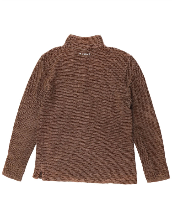 Weird Fish Herren-Sweatshirt mit Reißverschluss am Hals, mittelbraun