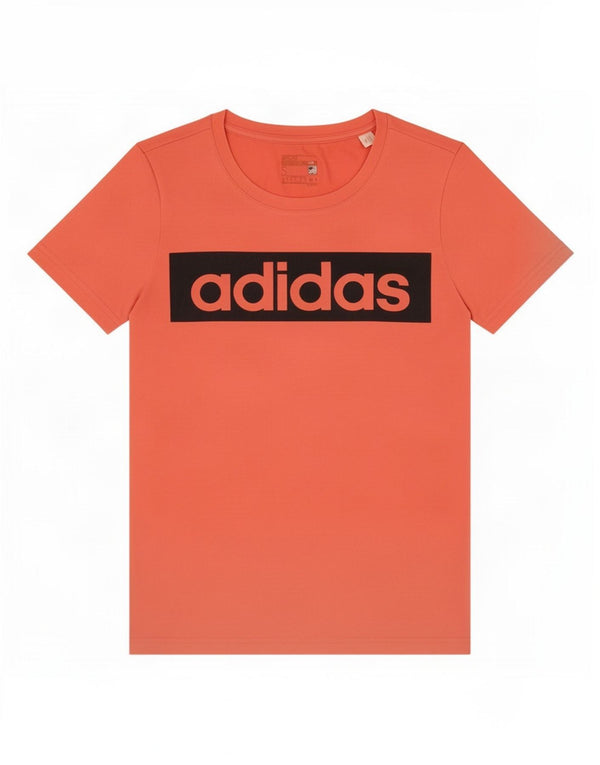 Adidas Damen Climalite Graphic T-Shirt Top UK 10 Small Rosa Baumwolle