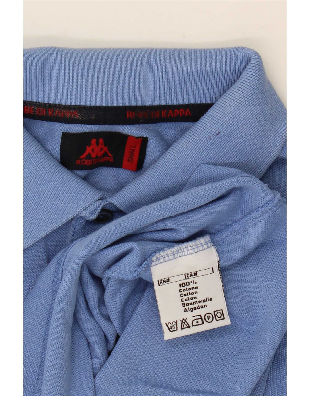 Kappa Herren-Poloshirt, kleine blaue Baumwolle