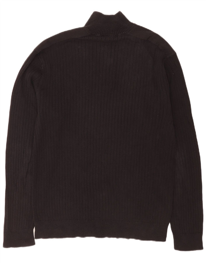Calvin Klein Jeans Herren-Pullover mit Reißverschluss, XL, Schwarz