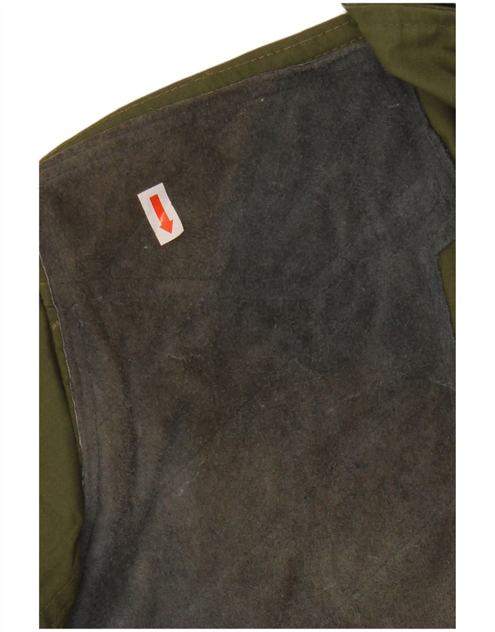 VINTAGE Herren-Utility-Jacke UK 36 Small Khaki Polyester