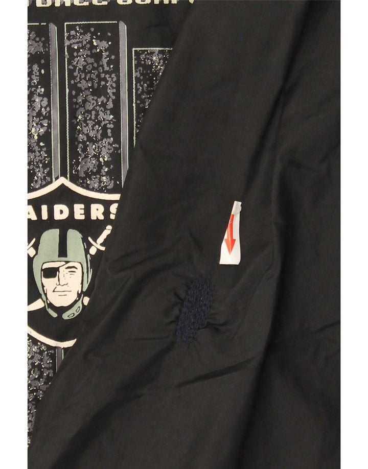 NFL Herren Raiders Graphic Regenjacke UK 42 XL Schwarzes Nylon