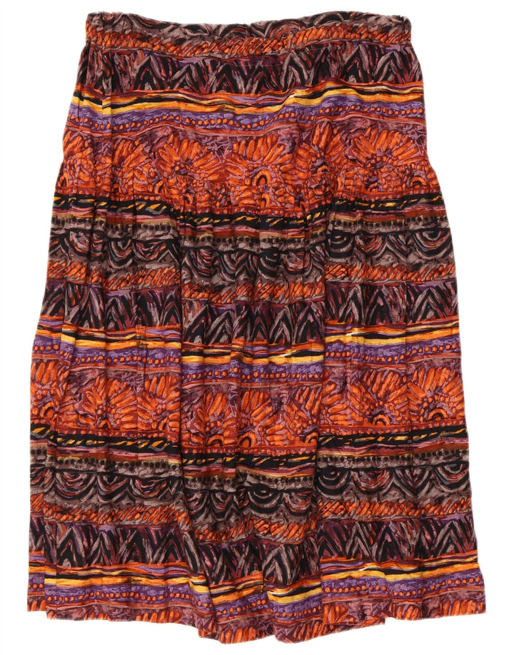 VINTAGE Damen-Rock mit abstraktem Muster, ausgestellt, Größe 46, Größe L W36, mehrfarbig