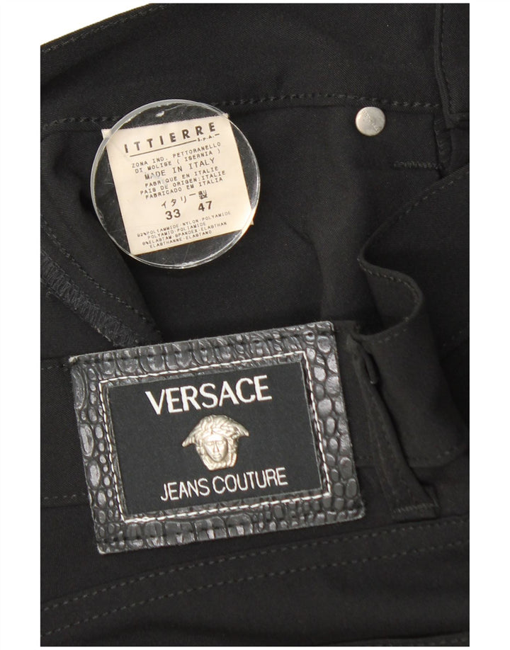 Versace Herren gerade Freizeithose W33 L31 Schwarz Polyamid