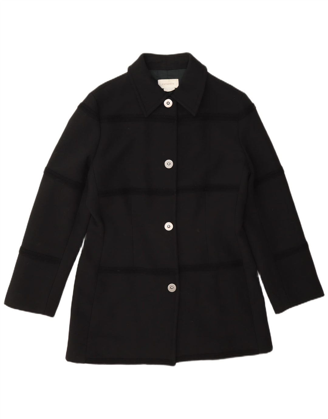 Caractere Damen-Blazerjacke mit 4 Knöpfen, UK 12, mittelschwarze Wolle