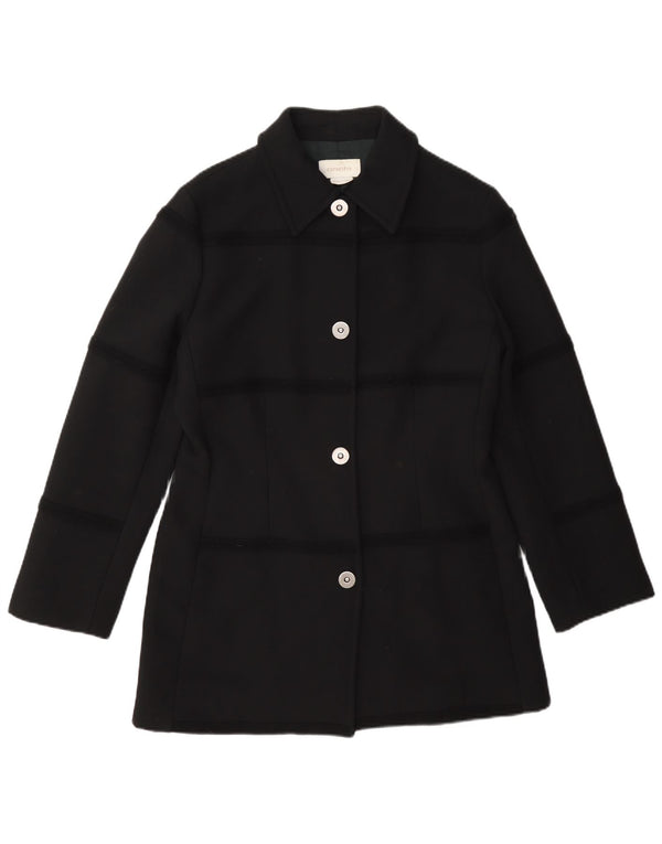 Caractere Damen-Blazerjacke mit 4 Knöpfen, UK 12, mittelschwarze Wolle