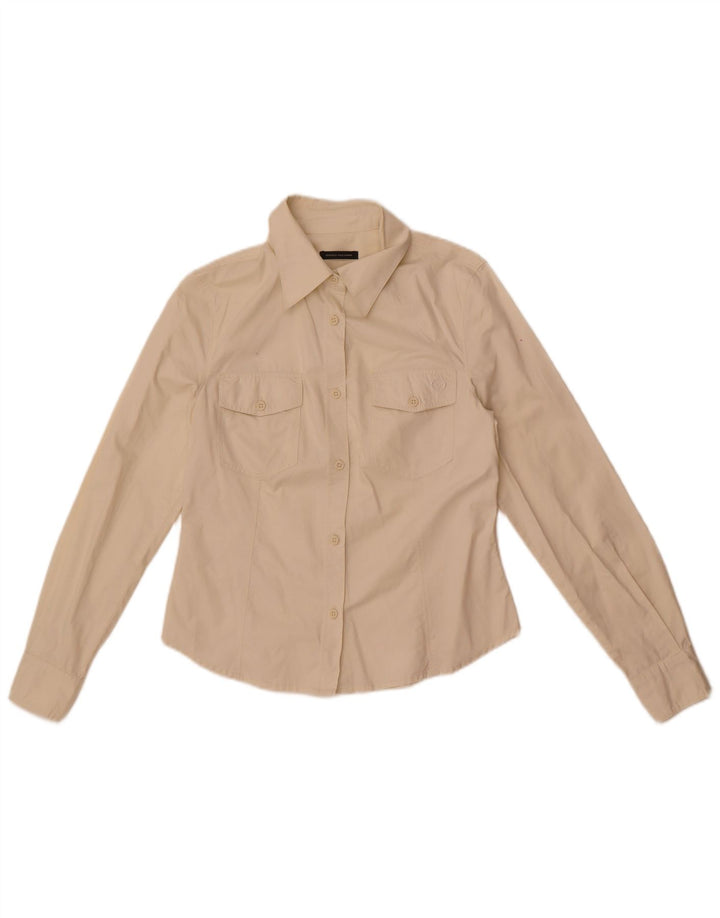 Sergio Tacchini Damen Hemd IT 40 Small Weiße Baumwolle