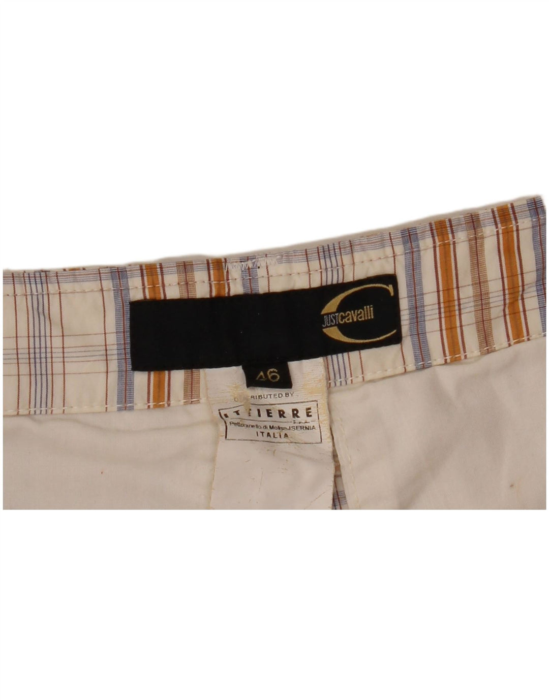 Just Cavalli Herren Cargoshorts W36 Large Beige Check