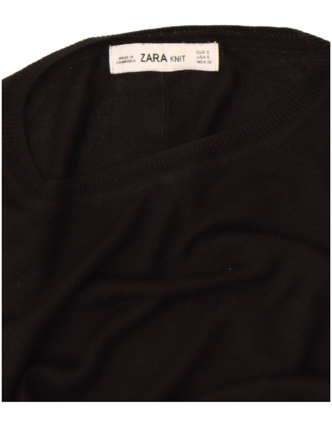 Zara Damen-Pullover, übergroß, Rundhalsausschnitt, Gr. 10, Größe S, Schwarz