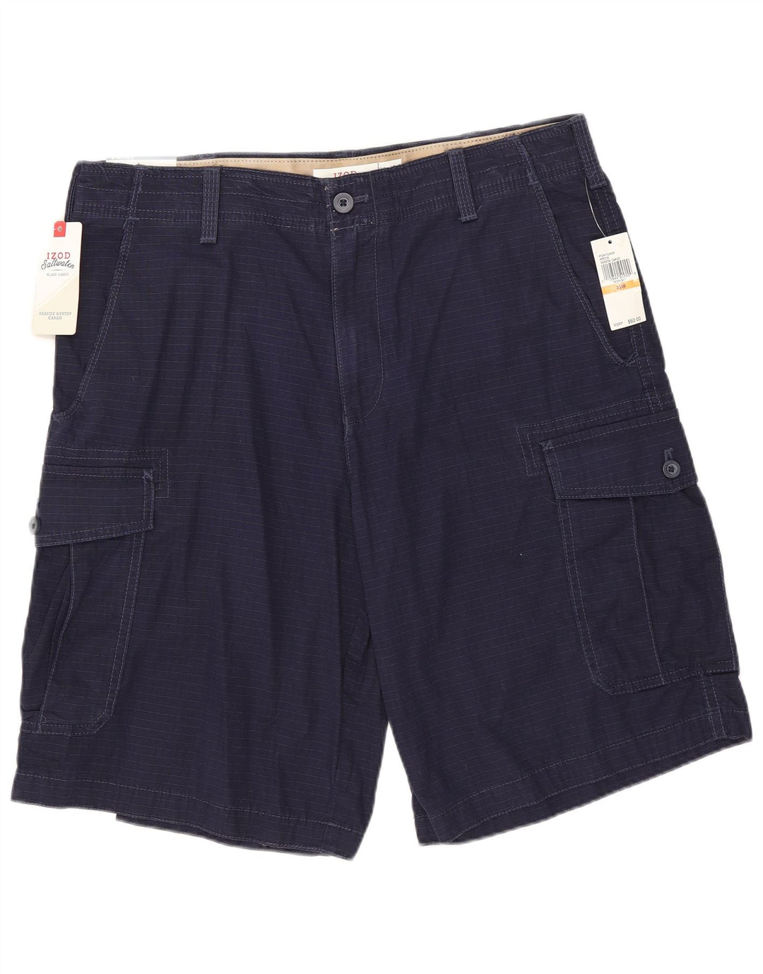 IZOD Herren Salt Water Cargo Shorts W33 Medium Marineblau Baumwolle