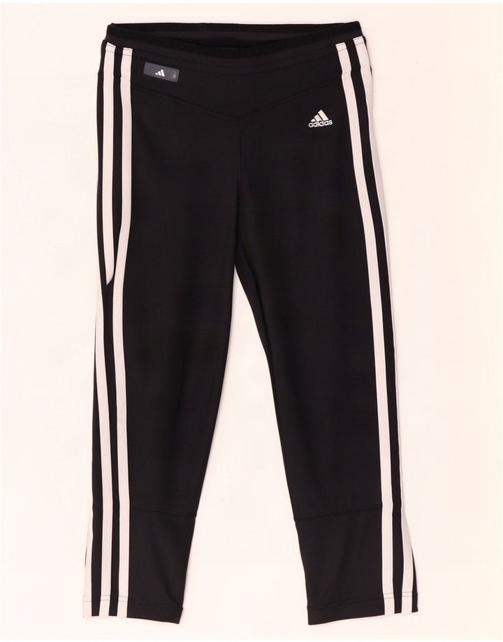 Adidas Damen Climacool Capri Leggings UK 10 Small Schwarz Polyamid