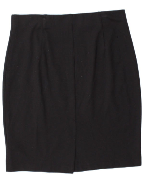 Marks & Spencer Damen Bleistiftrock UK 16 Large W32 Schwarze Viskose