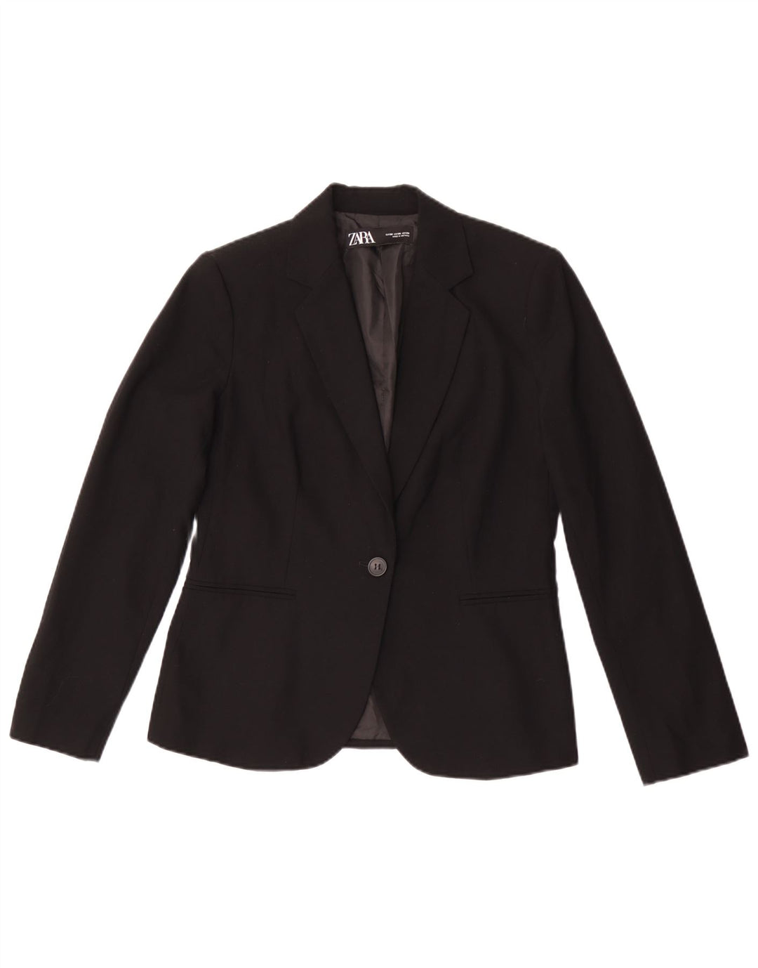 Zara Damen 1-Knopf-Blazerjacke EU 38 Small Schwarz