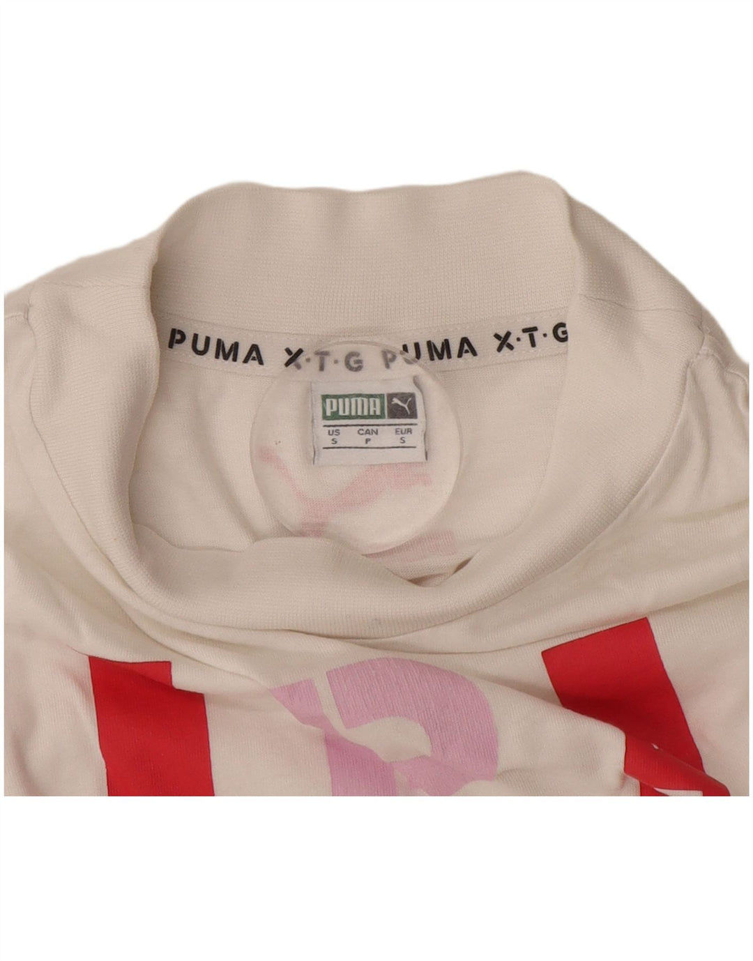 Puma Damen Grafik T-Shirt Top UK 10 Small Weiß
