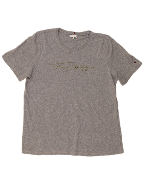 Tommy Hilfiger Damen Grafik-T-Shirt-Oberteil UK 20 2XL Grau