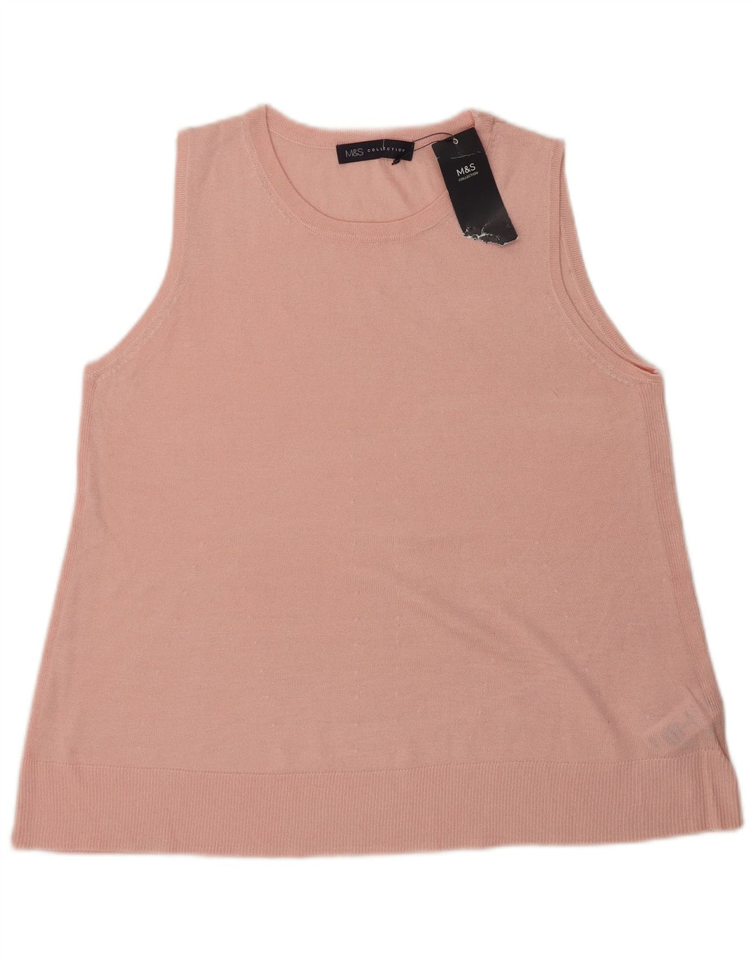 Marks & Spencer Damen Ärmelloses Weste-Top UK 14 Mittelrosa Viskose