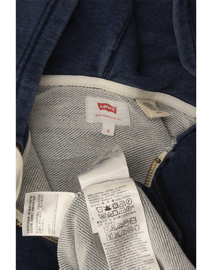 Levi's Herren-Kapuzenpullover mit normaler Passform und Reißverschluss, klein, aus blauer Baumwolle