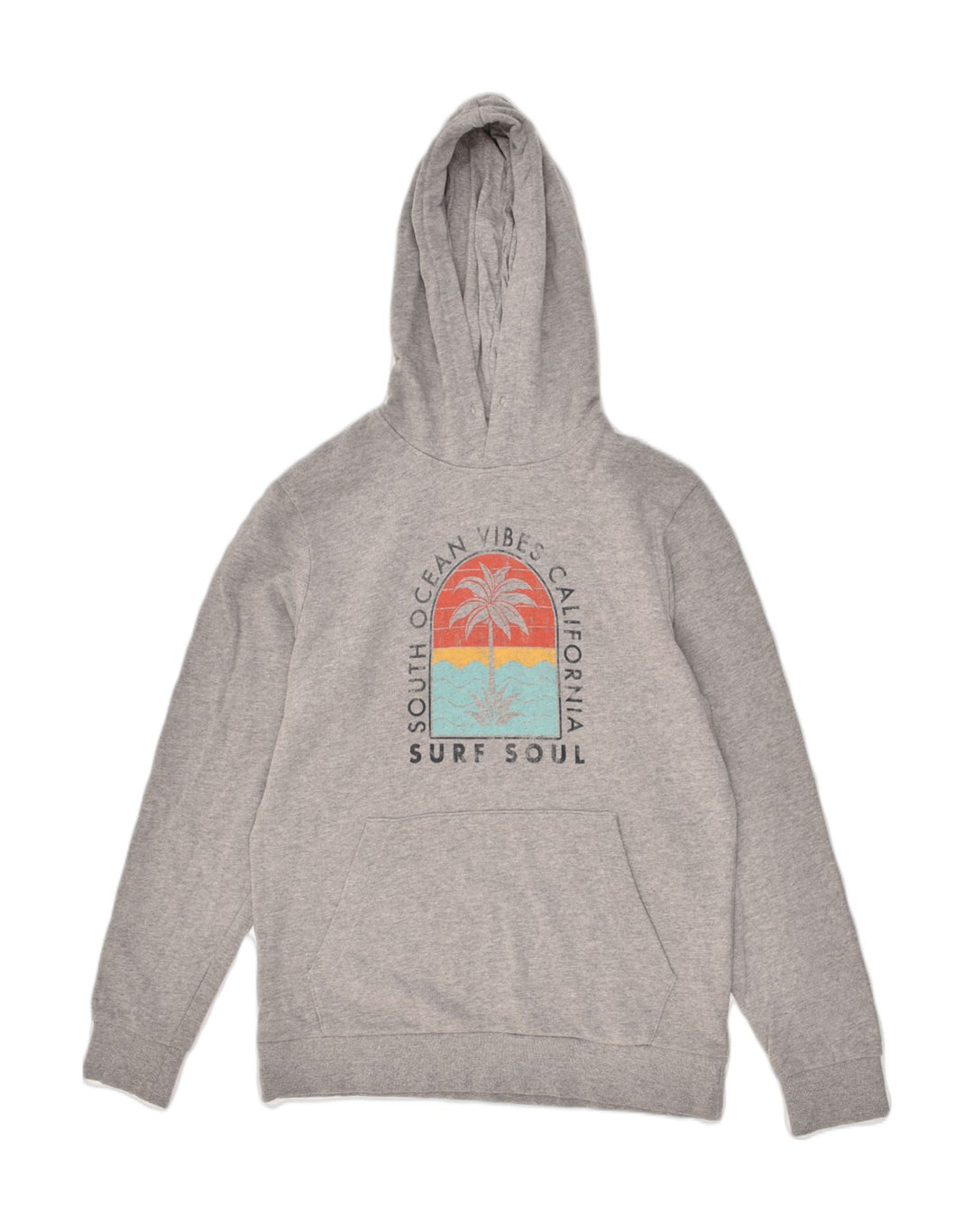 JACK & JONES Mens Graphic Hoodie Jumper Medium Grey Cotton | Vintage Jack & Jones | Thrift | Second-Hand Jack & Jones | Used Clothing | Messina Hembry 