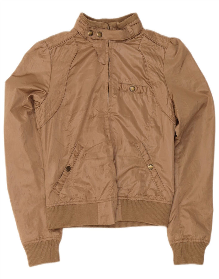 Guess Damen Bomberjacke UK 6 XS Braunes Polyester