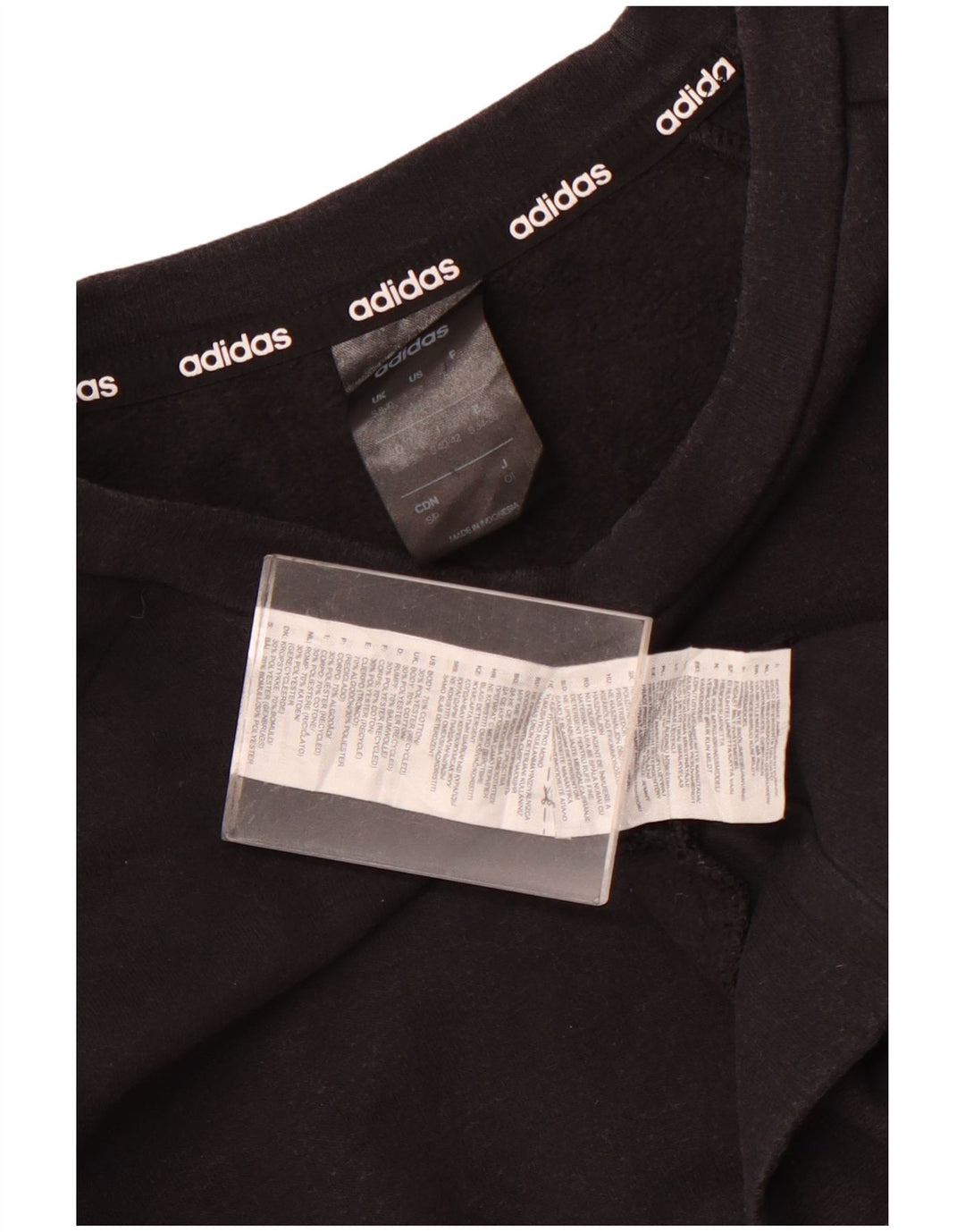 ADIDAS Damen Sweatshirt Pullover UK 8/10 Small Schwarz Baumwolle