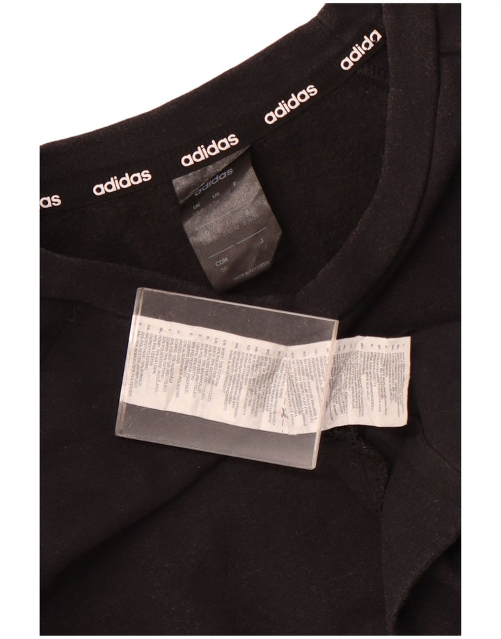 ADIDAS Damen Sweatshirt Pullover UK 8/10 Small Schwarz Baumwolle