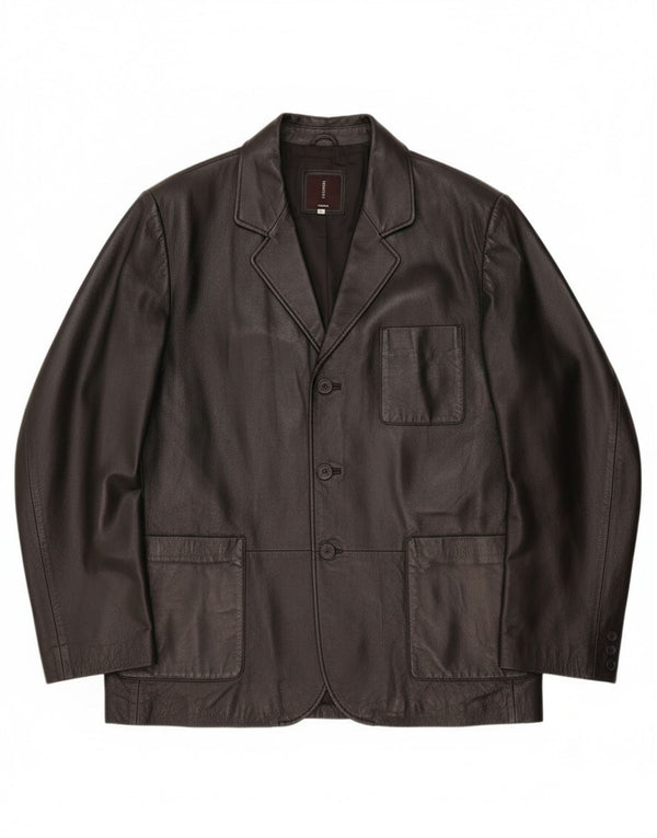 Conbipel Herren Lederjacke IT 56 2XL Schwarzes Leder