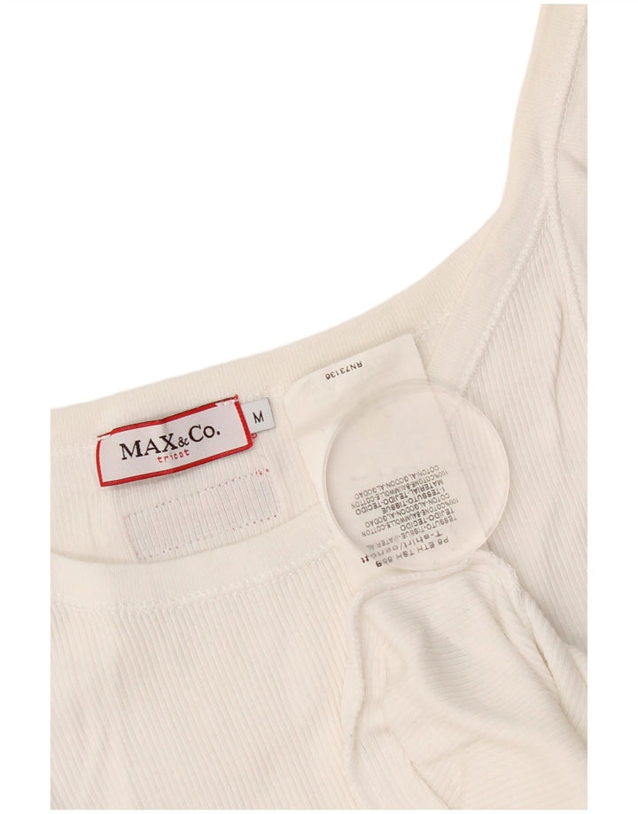 Max & Co. Damen Crop Cami Top UK 12 Mittelweiße Baumwolle