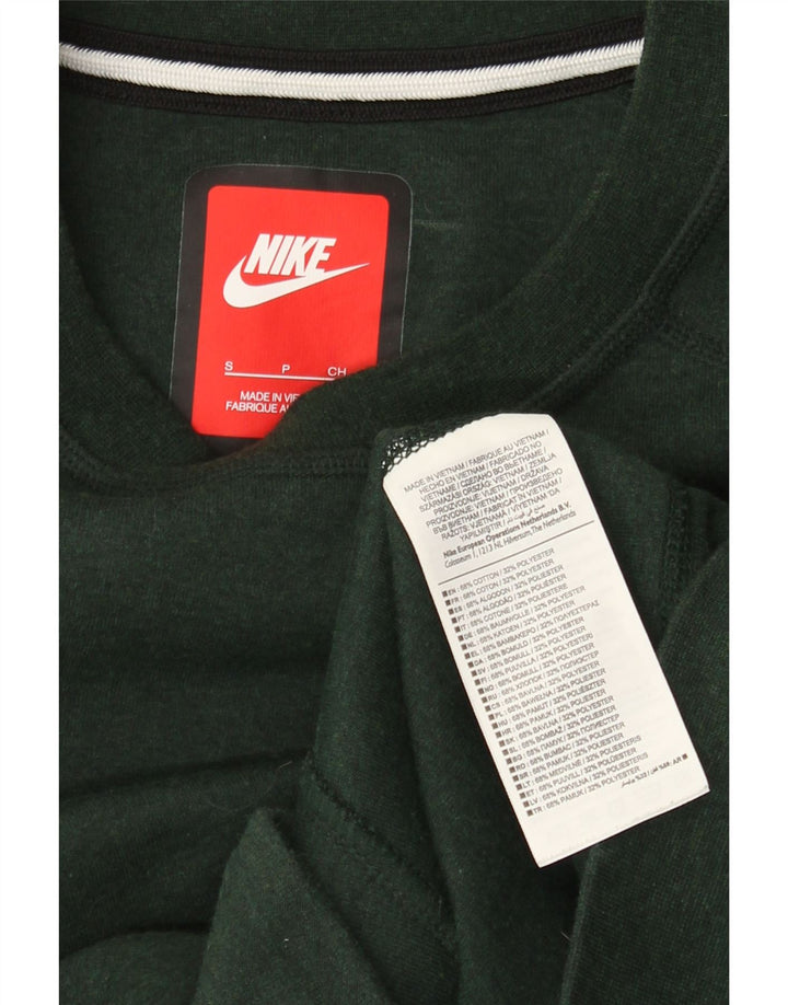 NIKE Herren-Sweatshirt-Pullover, klein, grüne Baumwolle