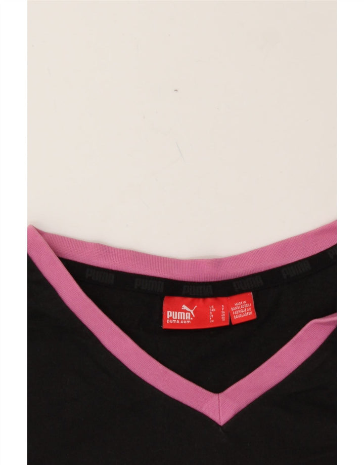 PUMA Womens Graphic Top Long Sleeve UK 10 Small Black Vintage Puma and Second-Hand Puma from Messina Hembry 