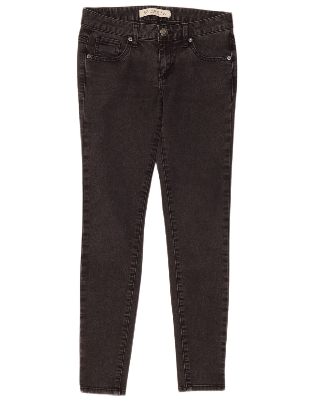 GUESS Damen Skinny Jeans W27 L28 Graue Baumwolle