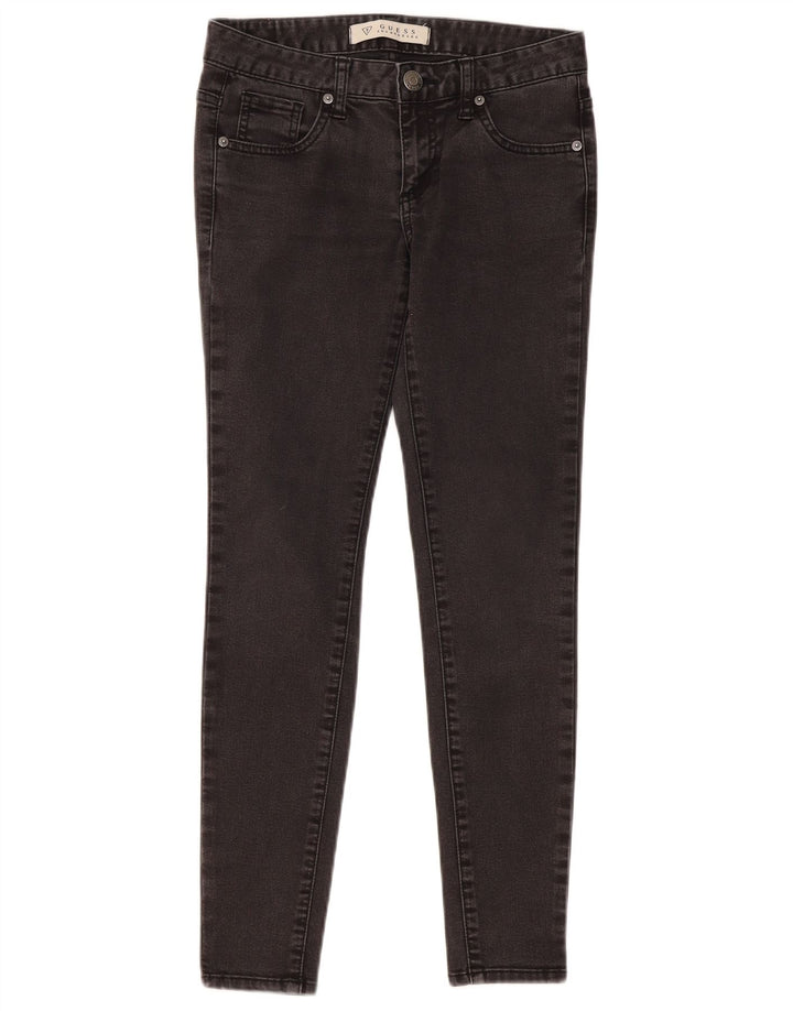 GUESS Damen Skinny Jeans W27 L28 Graue Baumwolle