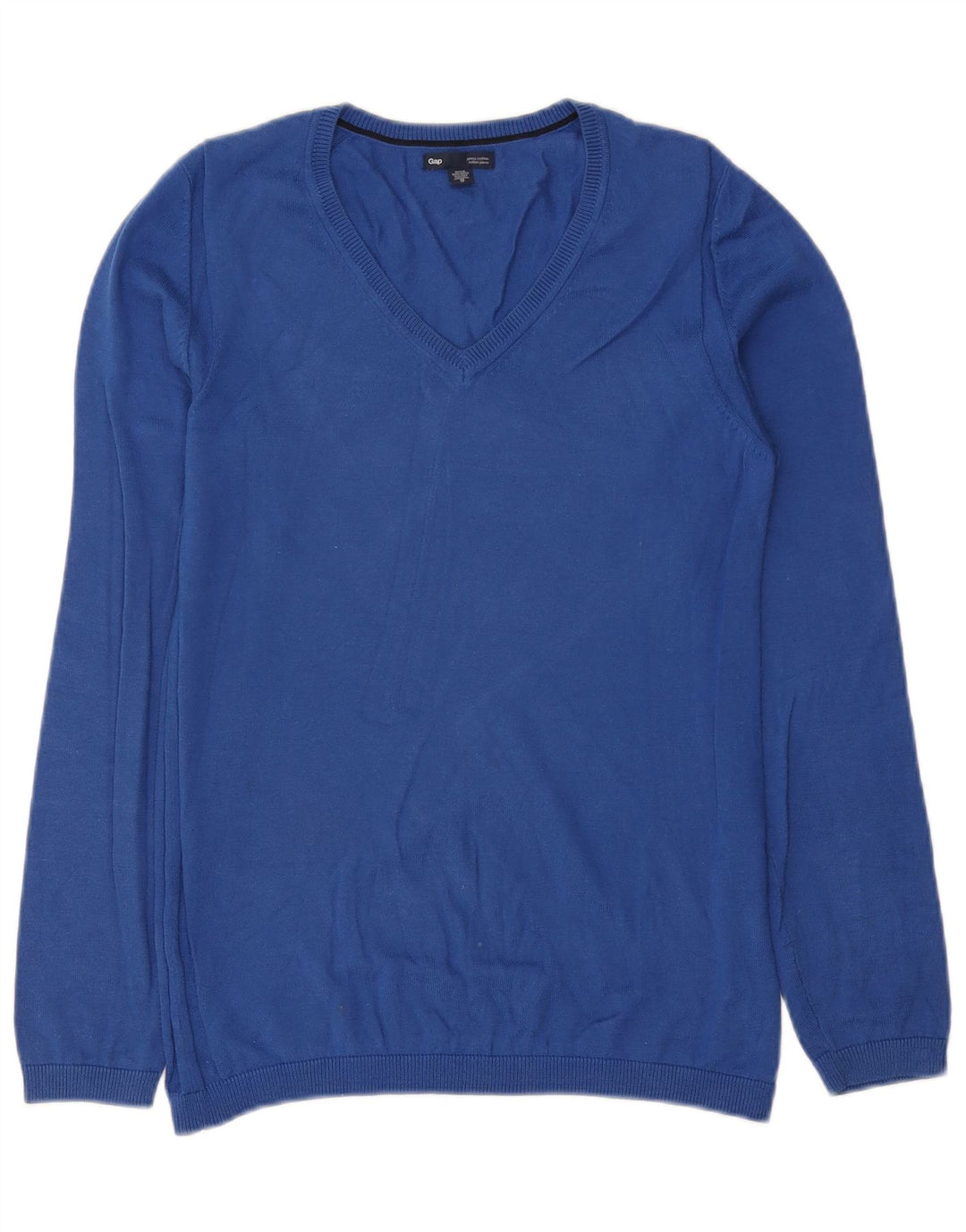 Gap Herren-Pullover mit V-Ausschnitt, XS, blaue Baumwolle
